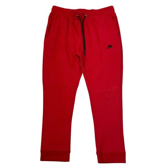 Nike Men’s Red Tech Fleece Jogger Sweatpants Size 2XL Athletic Fit Drawstring - Picture 1 of 8